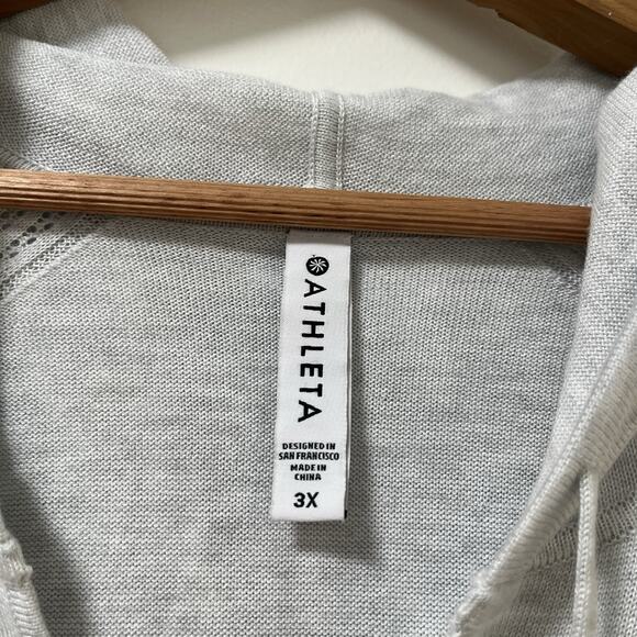 Athleta Womens Evergreen Hoodie Sweater Size 3X Gray Athleisure Minimalist NWT - Picture 5 of 8